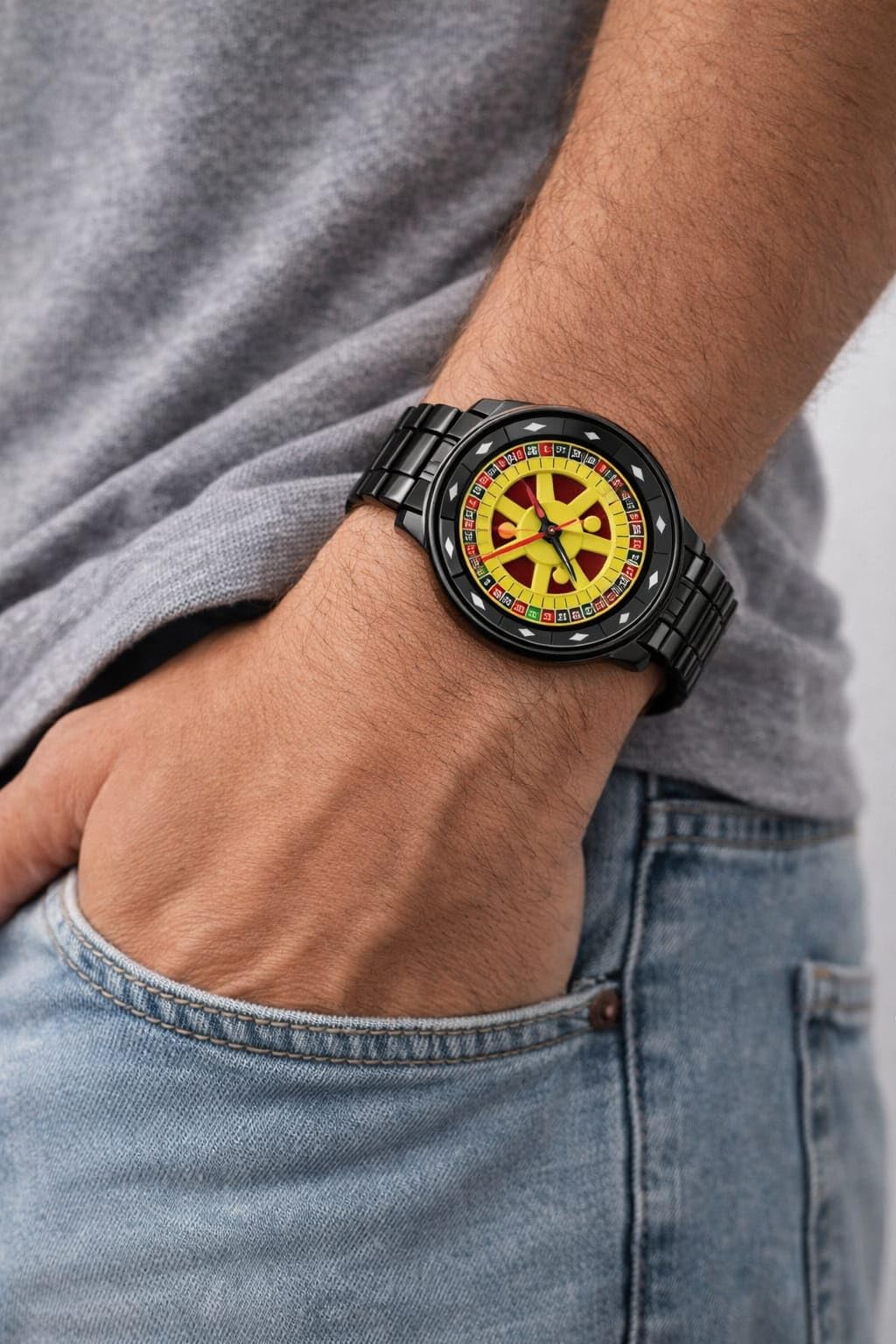 Casino Spinning Dial Stainless Steel  Watch. Casino Watch