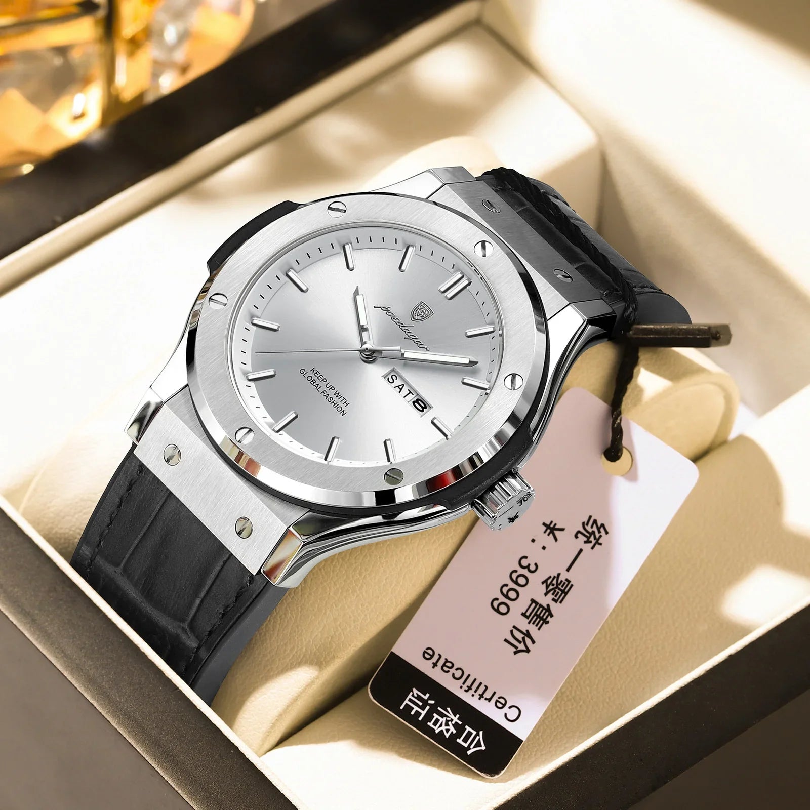 POEDAGAR 952 Man's Lather Watch