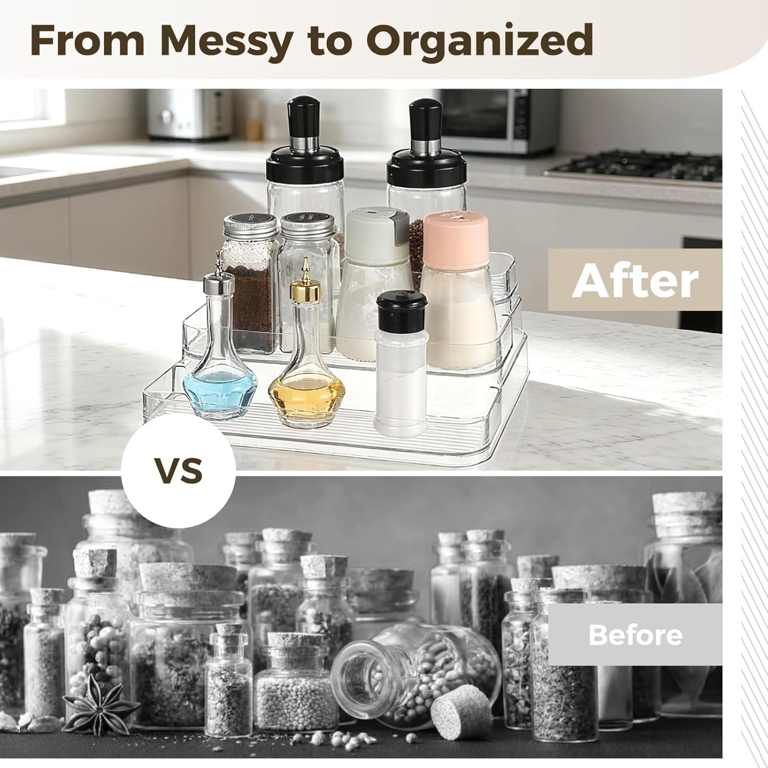 3-Layer Acrylic Clear Perfume Organizer Displaying Holder.