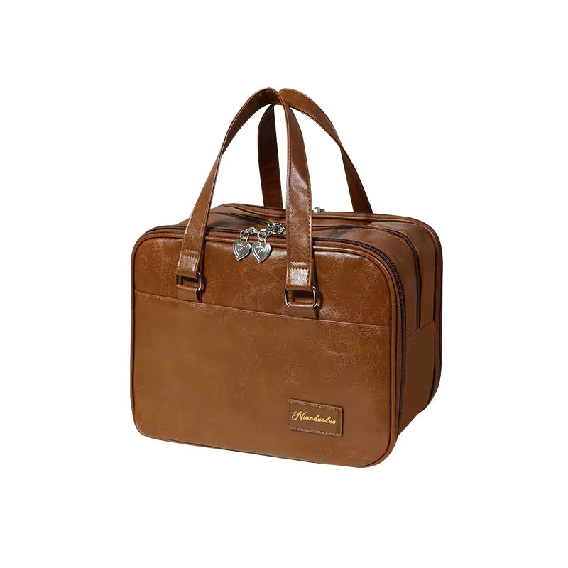 Nianduoduo Portable Waterproof Toiletry Bag: Large-Capacity Travel Cosmetic Bag with Multiple Compartments.