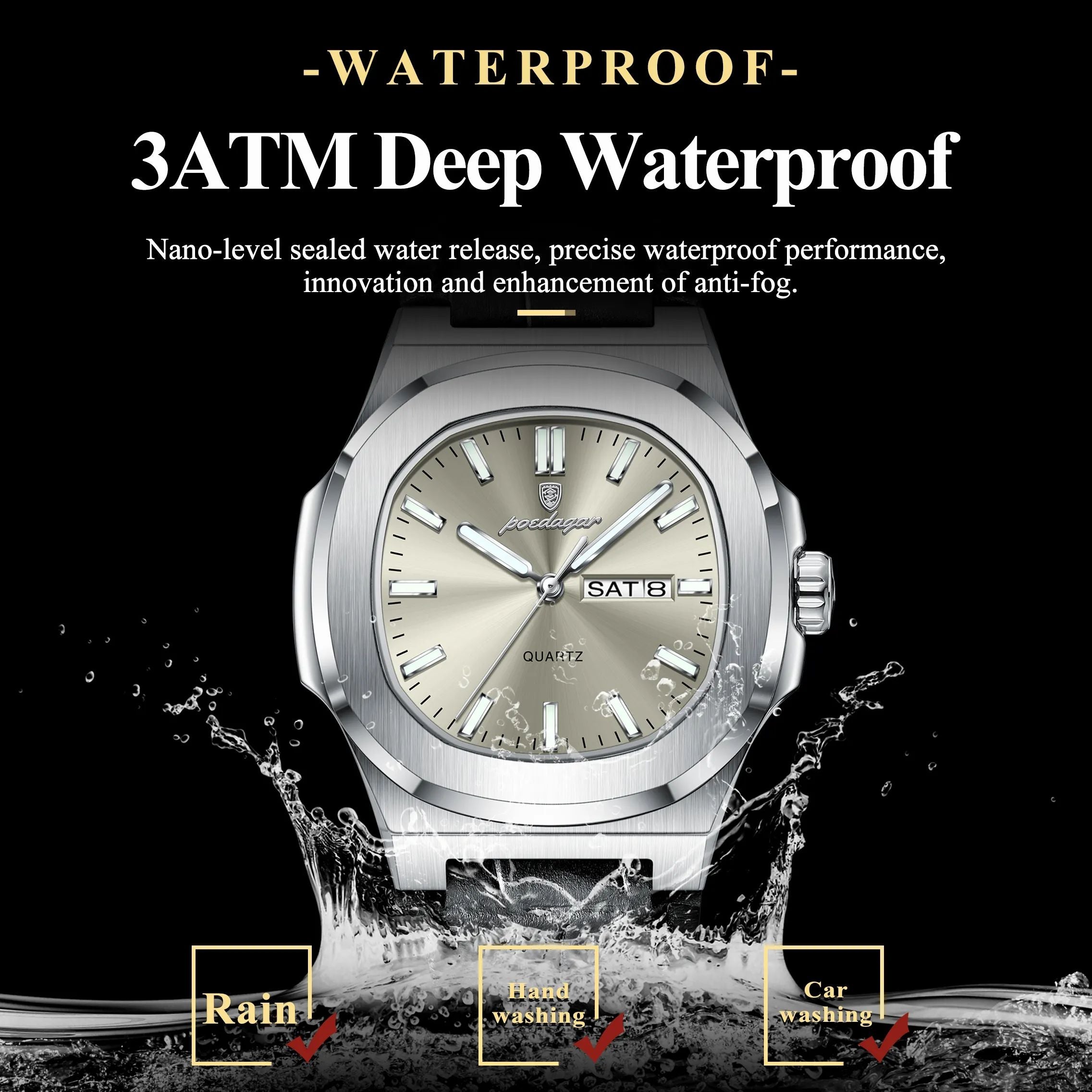 POEDAGAR 853 Deep Waterproof Watch.