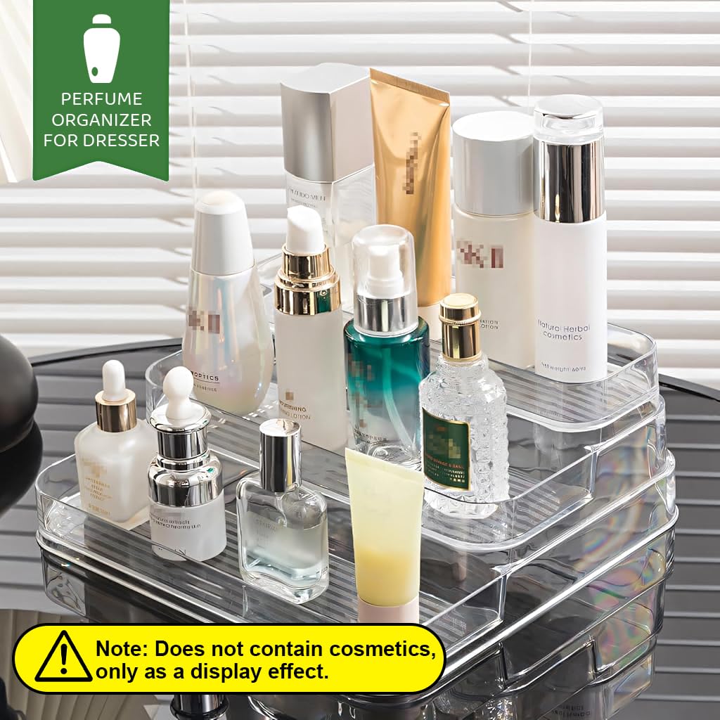 3-Layer Acrylic Clear Perfume Organizer Displaying Holder.