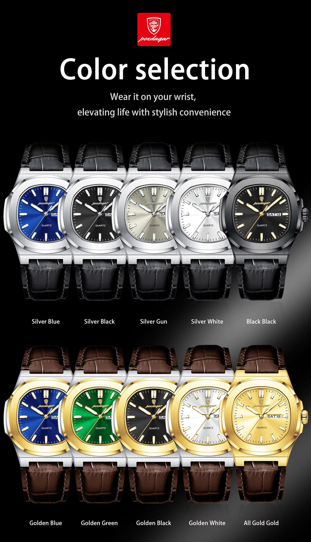 POEDAGAR 853 Deep Waterproof Watch.