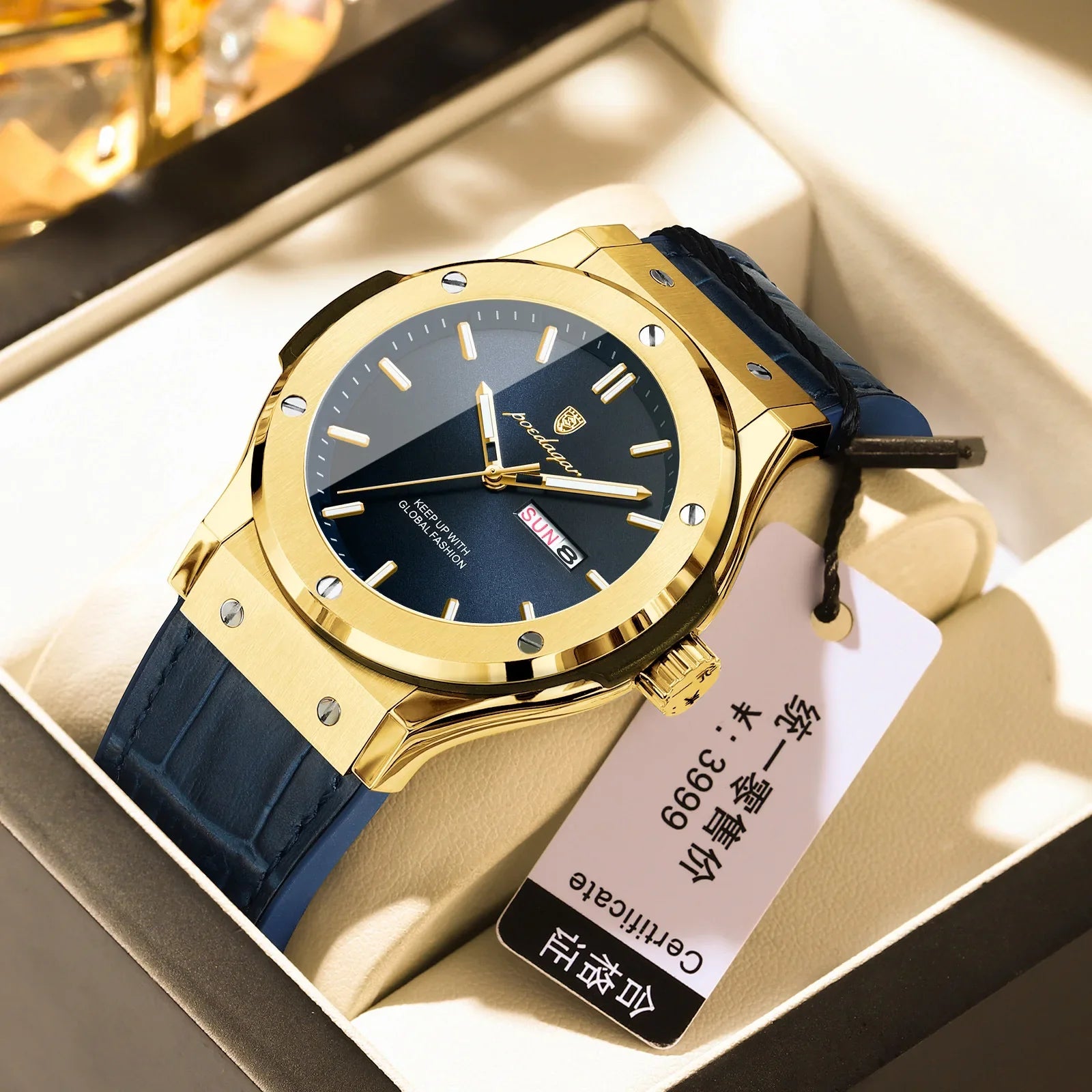 POEDAGAR 952 Man's Lather Watch