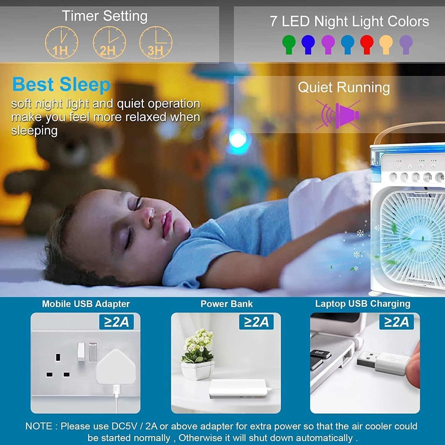 Portable  Mini Air  USB Humidifier Fan