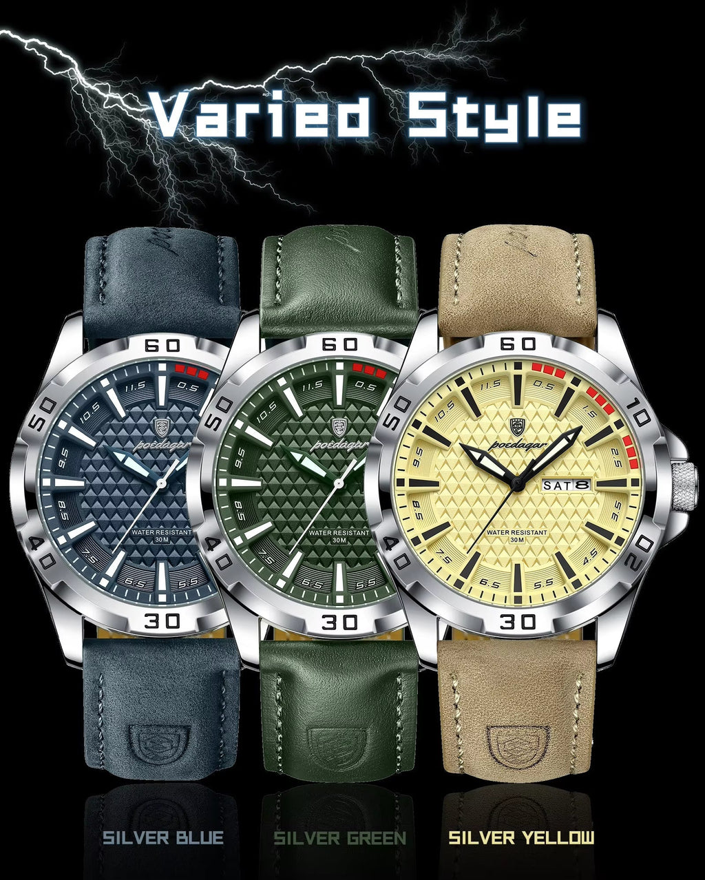 POEDAGAR Luxury Men's Watch — Elegant Design, Perfect Gift