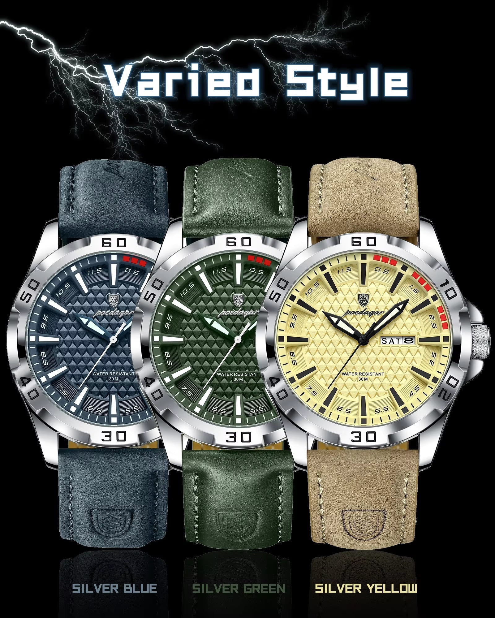 POEDAGAR Luxury Men's Watch — Elegant Design, Perfect Gift