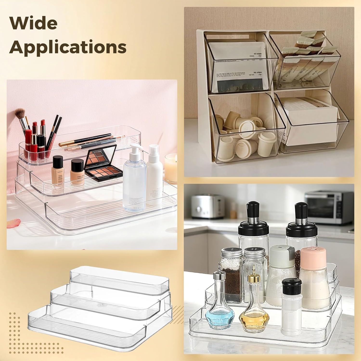 3-Layer Acrylic Clear Perfume Organizer Displaying Holder.