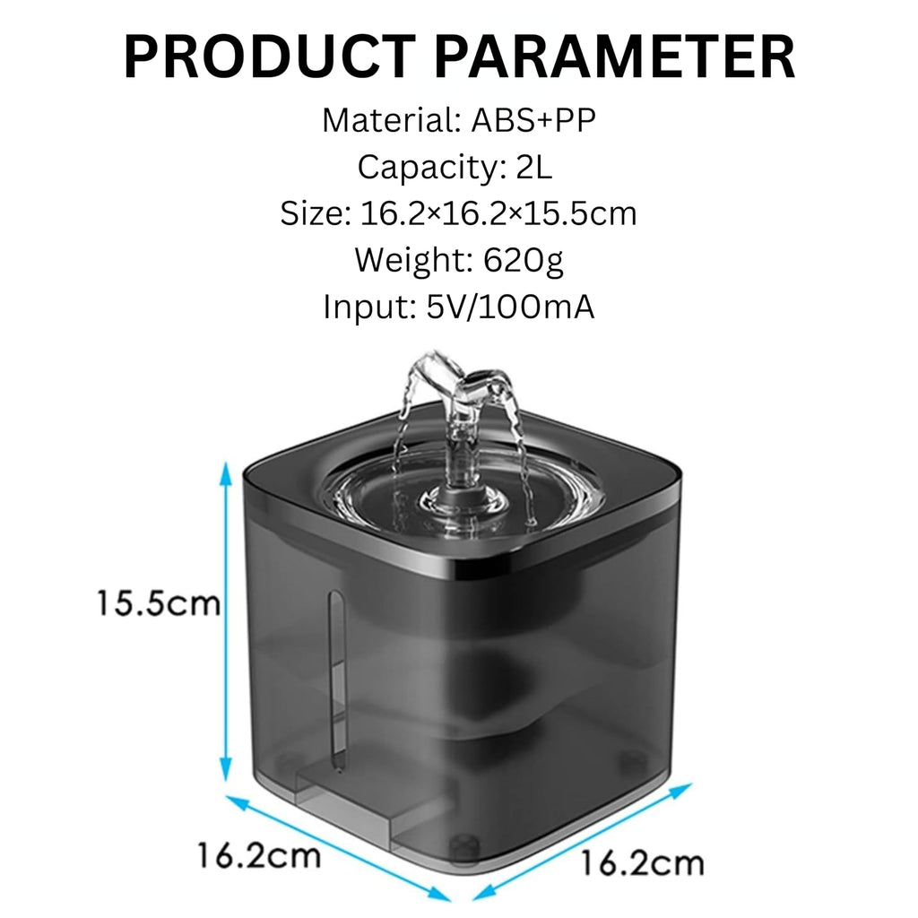 2L/61oz Automatic Water Fountain for Cats and Small Medium Dogs