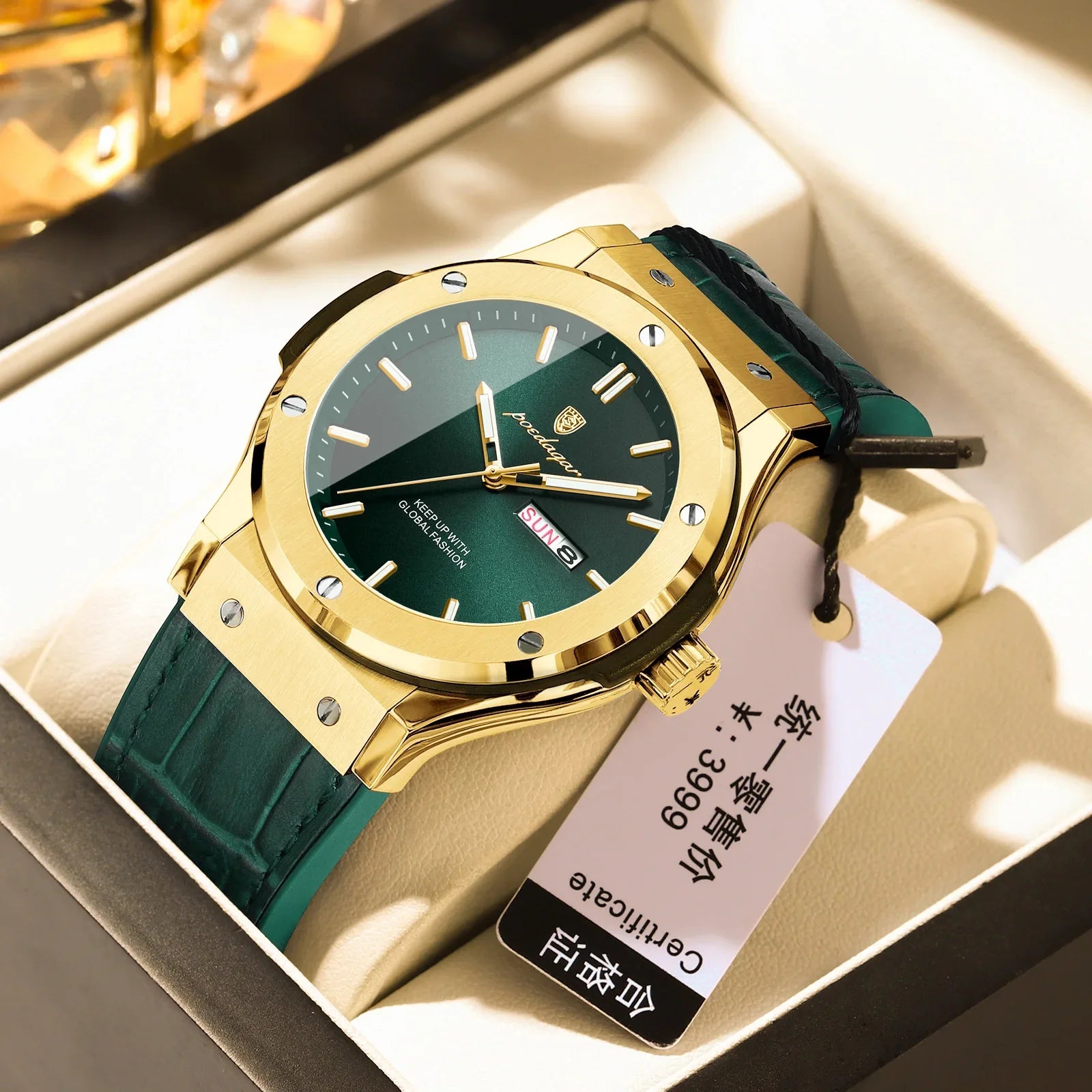 POEDAGAR 952 Man's Lather Watch