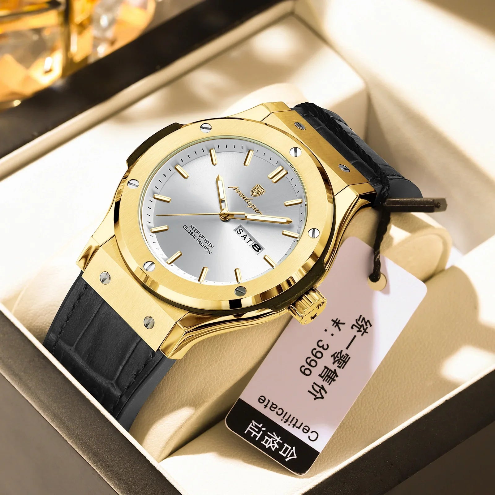 POEDAGAR 952 Man's Lather Watch