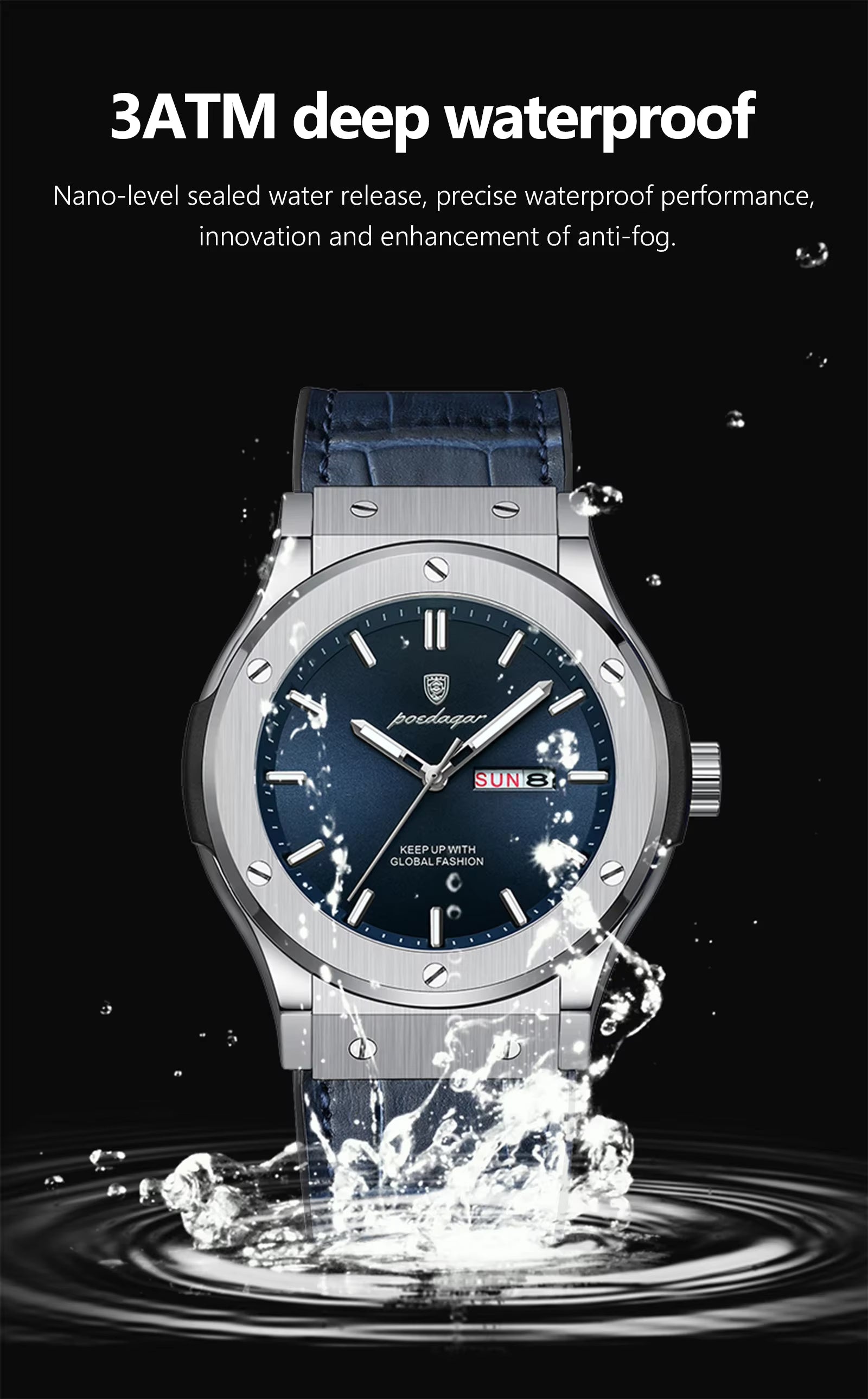 POEDAGAR 952 Man's Lather Watch